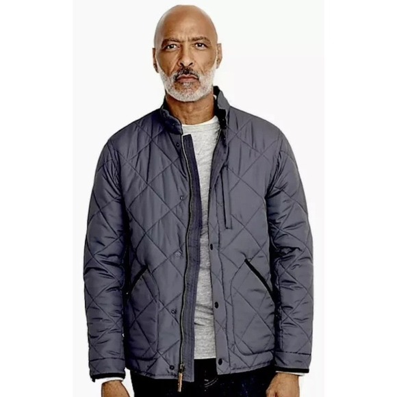 J Crew Mens L Mercantile Walker Quilted Barn Jacket Dark Gray Full Zip EXCELLANT - Picture 8 of 12